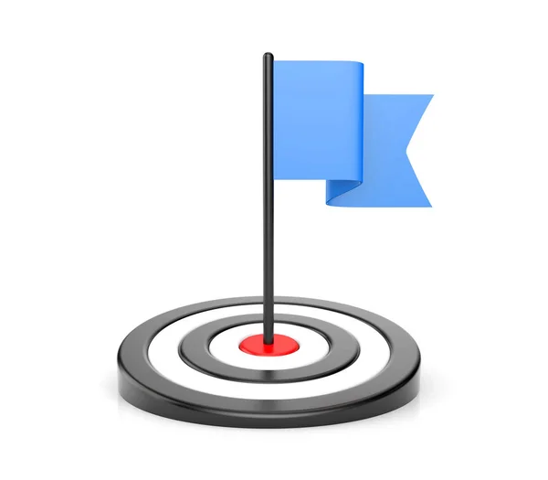Blue flag and black target — Stock Photo, Image