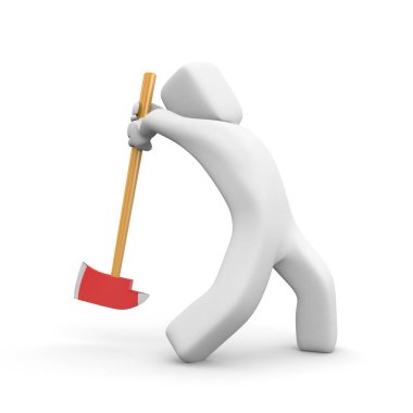 Adam oduncu balta kaldırdı