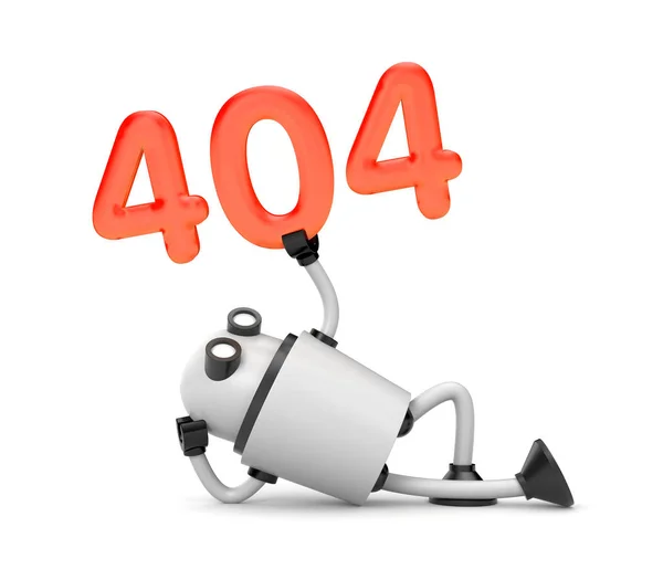 Robô segurando os números 404 — Fotografia de Stock