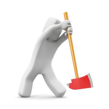 Adam oduncu balta kaldırdı. 