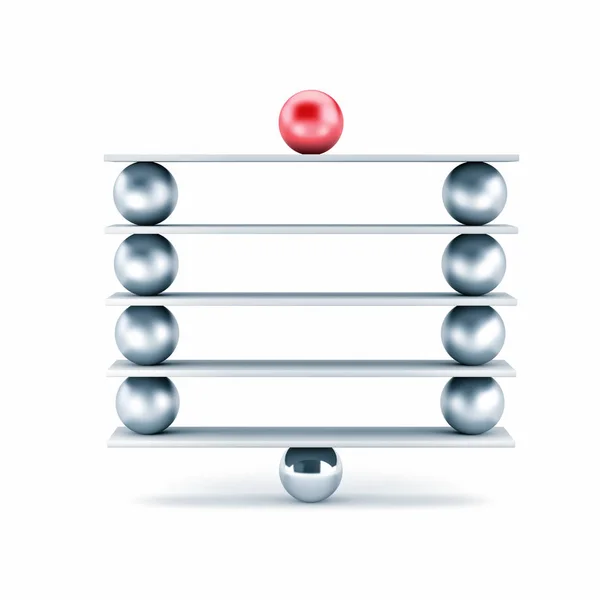 Metal balls on plank — Stock Photo, Image