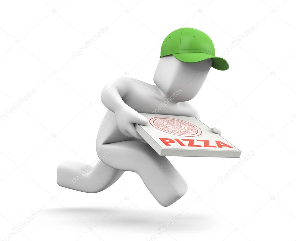 Pizza dealer with pizza box