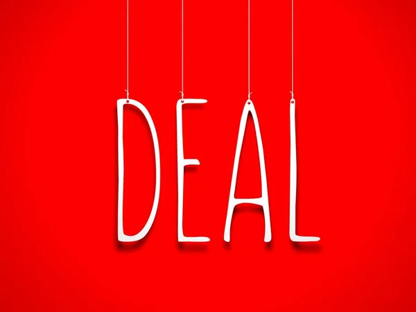 White Deal auf rotem Hintergrund. — Stockfoto