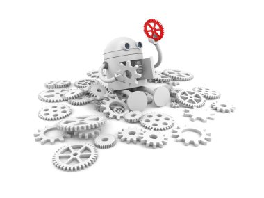 Detayları ile kırık robot 