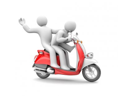 İki insanlar üzerinde motosiklet sürme
