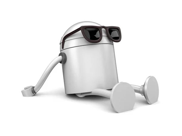 Roboter ruht in Sonnenbrille — Stockfoto