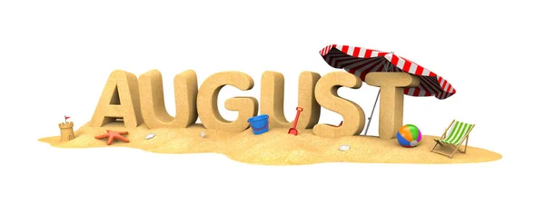 Augustus-woord van zand — Stockfoto