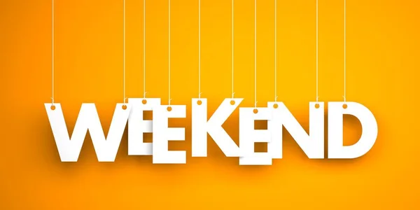 Weekend word hanging on ropes — Stock Photo, Image
