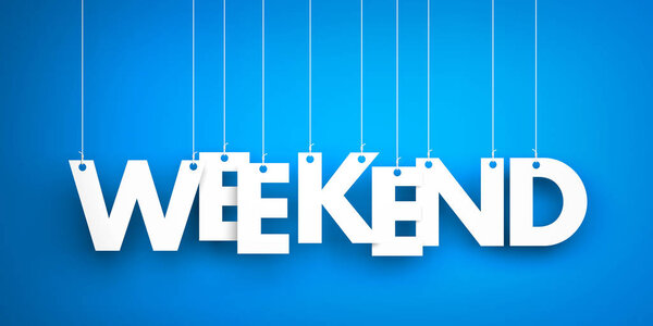 Weekend - white word on  background.