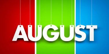 Ağustos - metin dizeleri asılı