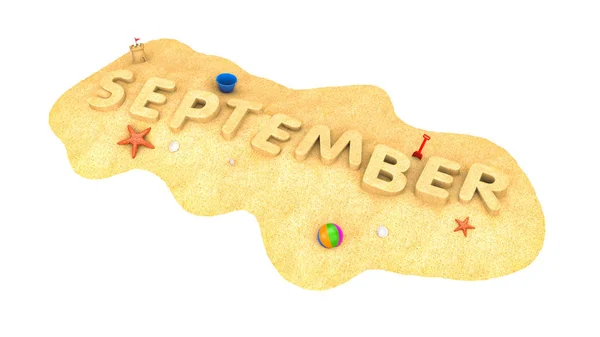September - word from sand. — Stock Photo, Image