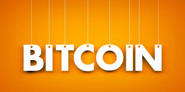 Word Bitcoin - asılı metin — Stok fotoğraf