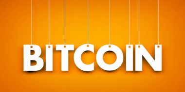 Word halatlar üzerinde asılı Bitcoin