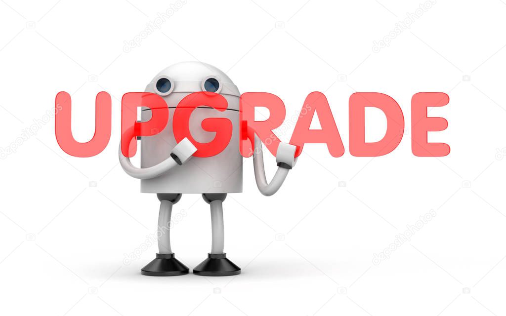 Robot needs an upgrade. 3d illustration