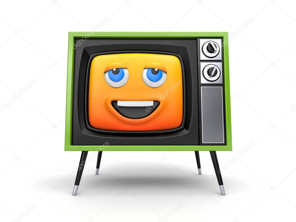 Cute TV with smiley face emoticon 