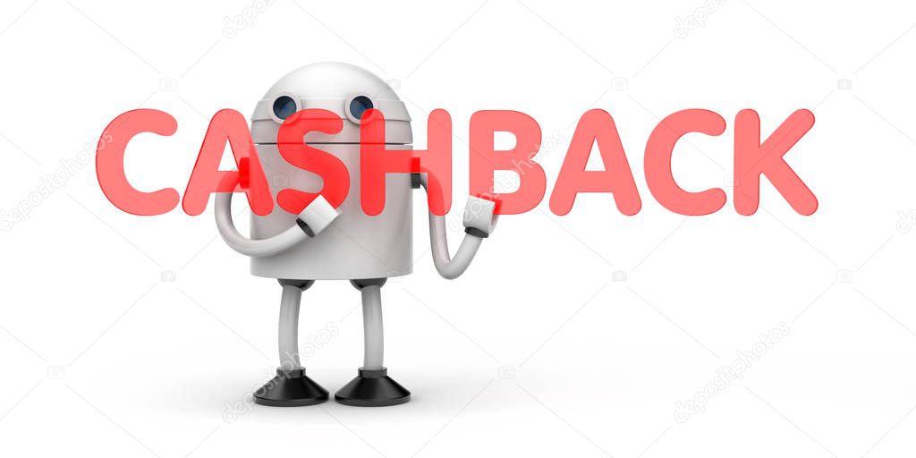 Robot hold red word - Cashback