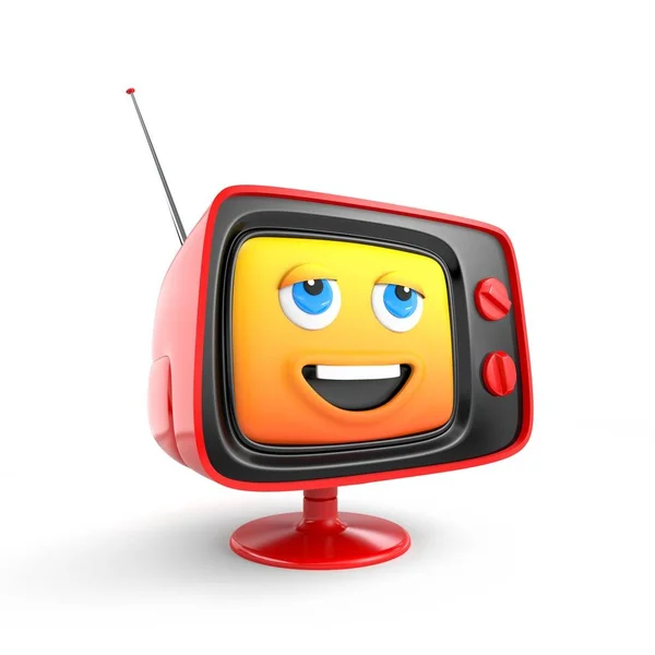 Cute TV with smiley face — Stock Photo, Image