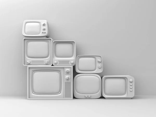 Högen av retro Tv — Stockfoto