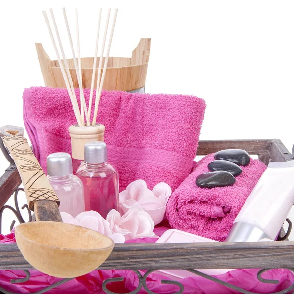 Рожевий spa аксесуари — стокове фото