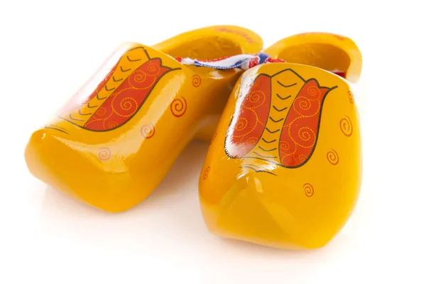 Dutch wooden shoes over white background — Stock Photo, Image
