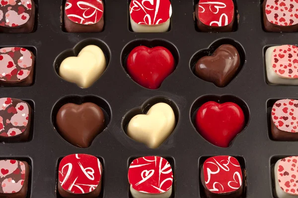 Caja Con Delicioso Chocolate Primer Plano Fotos de stock libres de derechos