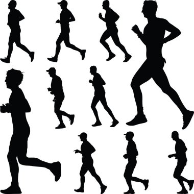 Runner siluet. vektör çalıştırmak