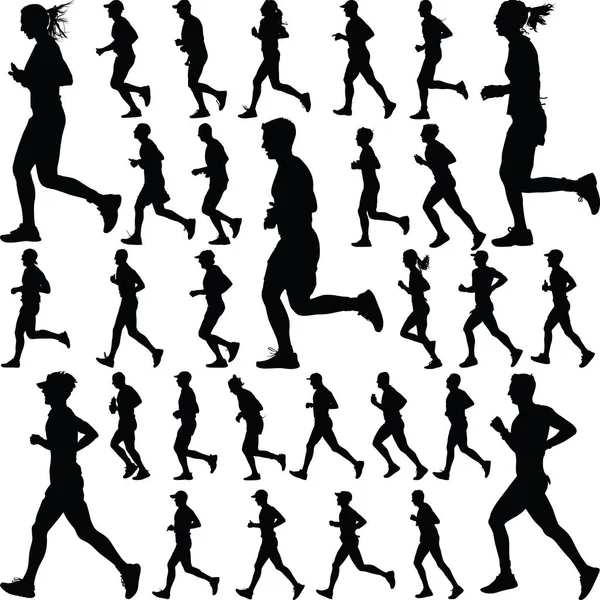 Runner silhouette run vector — Stock Vector