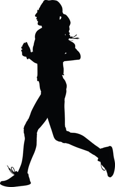 Runner silhouette. run vector — Stock Vector