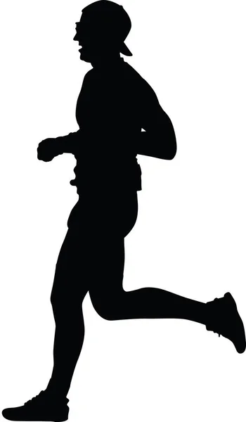 Runner silhouette. run vector — Stock Vector