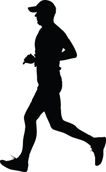 Runner silhouette. run vector — Stock Vector