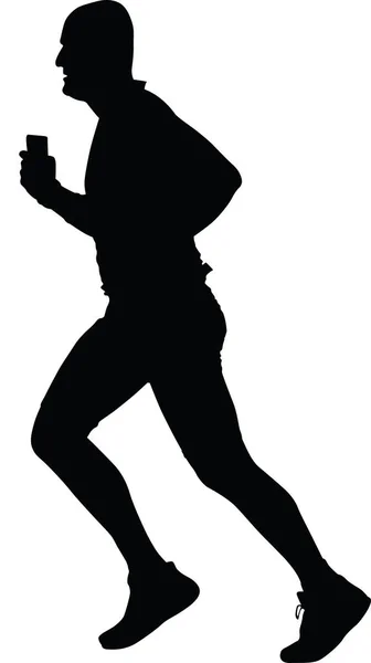 Runner silhouette. run vector — Stock Vector