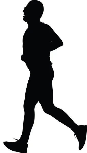 Runner silhouette. run vector — Stock Vector