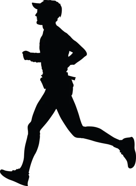 Runner silhouette. run vector — Stock Vector