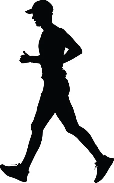 Runner silhouette. run vector — Stock Vector