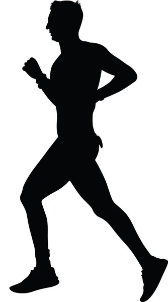 Runner silhouette. run vector — Stock Vector