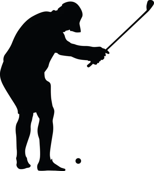Golfista amatoriale vettore silhouette — Vettoriale Stock