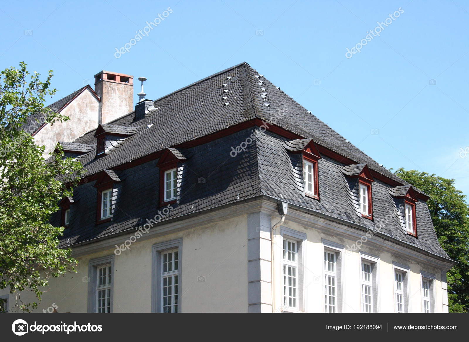 Slate Roof Windows Dormers Stock Photo C Hadot1 192188094