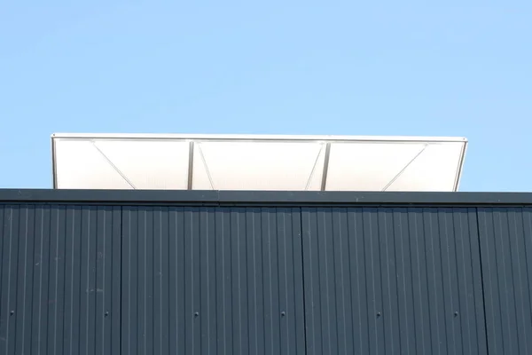 Open Ventilation Flap Sheet Hall Sky Seen — Stock Photo, Image