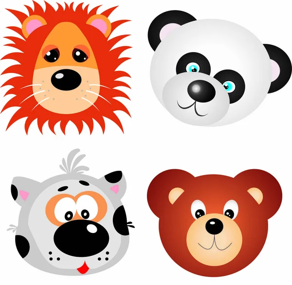 Visages d'animaux Clip Art Vector Design — Image vectorielle