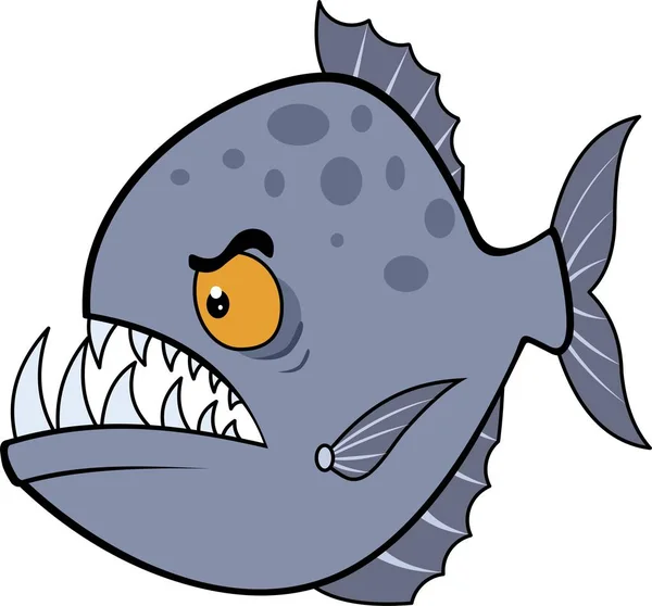 Hungry piranha. Vector illustration eps. — Stock Vector