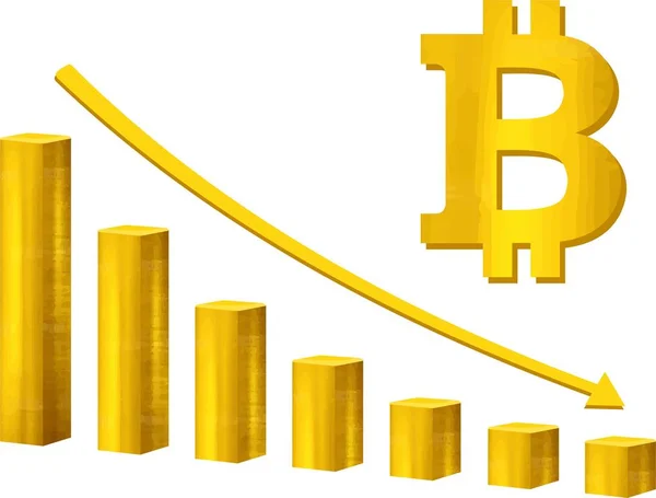 Gráfico de caída del mercado de vectores bitcoin. Bitcoin bombo concepto vector ilusrtación . — Archivo Imágenes Vectoriales