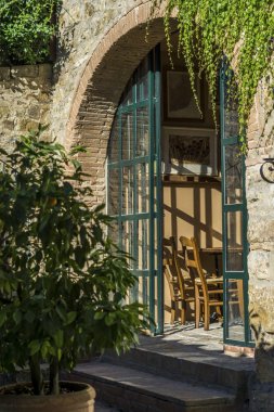 Açık kapı restoran veya yemek odası Toskana, İtalya
