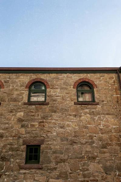 Leeftijd Getextureerde Stenen Gebouw Gevel — Stockfoto