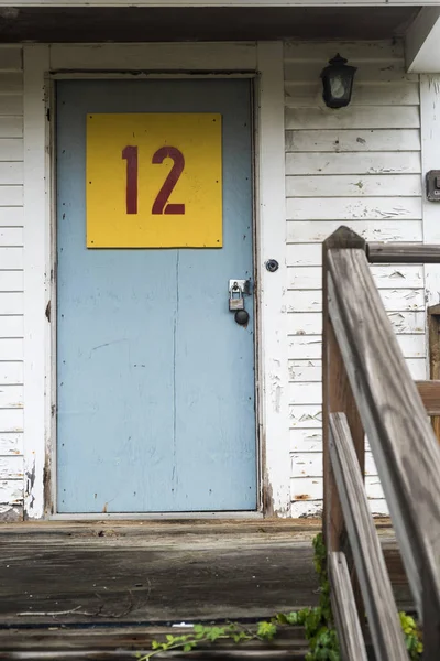 Wooden Building Door Marked — Stock Photo, Image