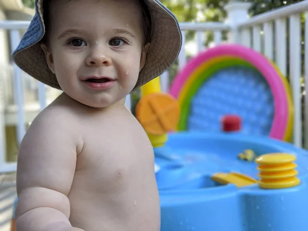 Adorable Baby Boy Playing Summer Time — Stock Photo, Image