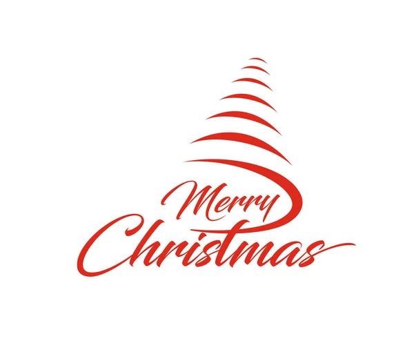 Veselé Vánoce! Vánoční pozadí - vánoční stromeček s červeným — Stockový vektor