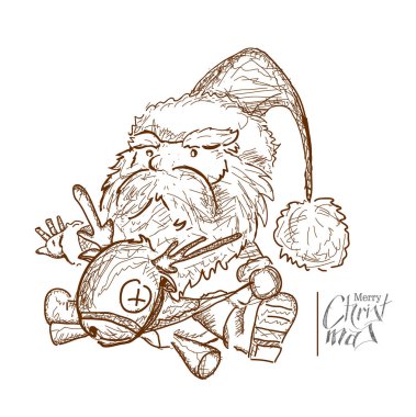 Mutlu Noeller! Noel arka plan geyik ve Noel partisi