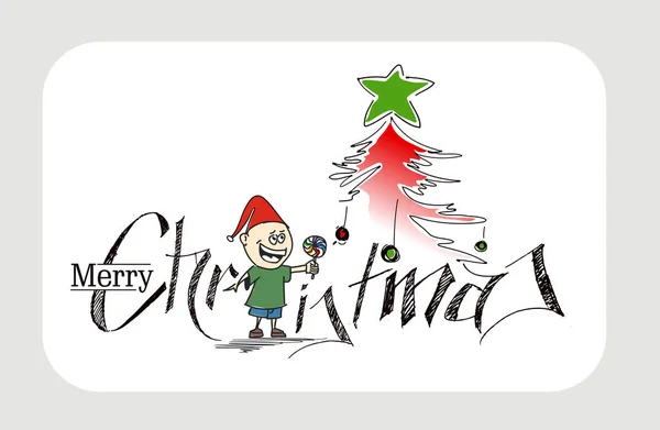 God jul jul bakgrund - tecknad stil Hand skiss — Stock vektor