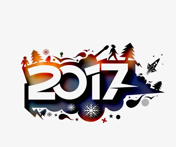 새 해 복 많이 받으세요 2017 홀리데이 벡터 — 스톡 벡터