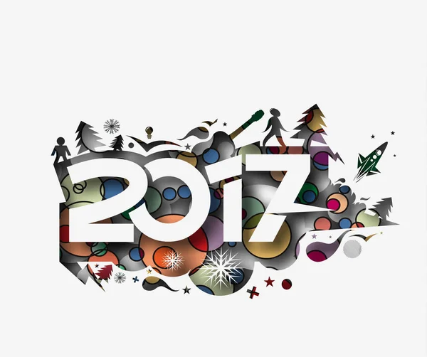 Feliz año nuevo 2017 Vector de vacaciones — Vector de stock